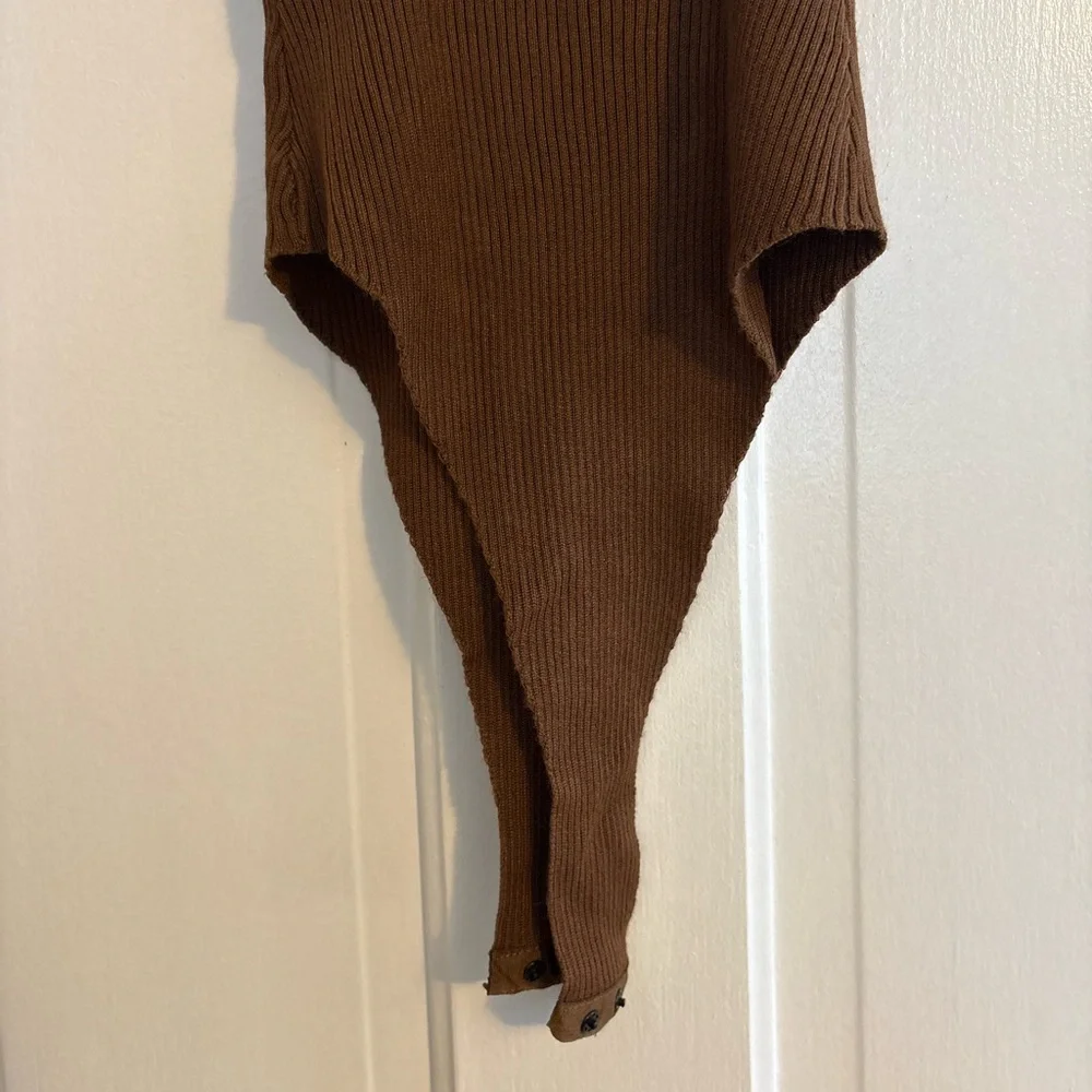 Brown Ribbed One Piece - Picture 3 of 6